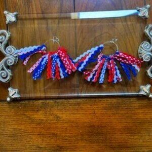 4th of July Hoop Earrings